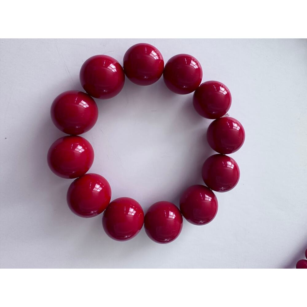 Festive Red Christmas Bubble Necklace and Bracelet Set - Picture 2 of 7